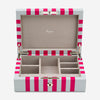 Rapport London Maze Grey & Dark Pink Premium Leather Jewellery Box J142 - THE SOLIST - Rapport