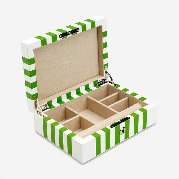 Rapport London Maze White & Lime Green Premium Leather Jewellery Box J141 - THE SOLIST - Rapport