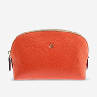 Rapport London Orange Leather Small Makeup Pouch F106 - THE SOLIST - Rapport