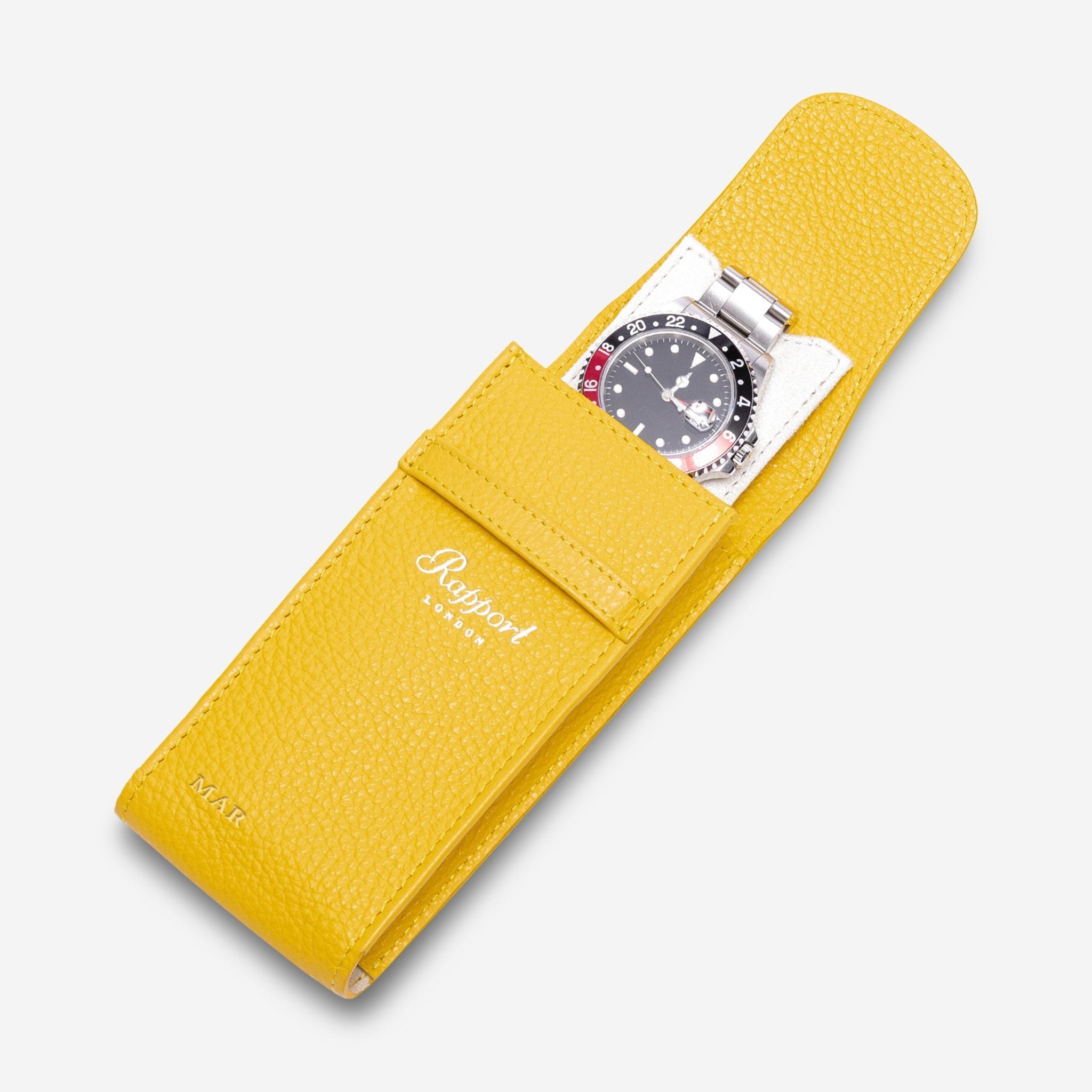 Rapport London Portobello Yellow Leather Single Watch Pouch D401 - THE SOLIST - Rapport