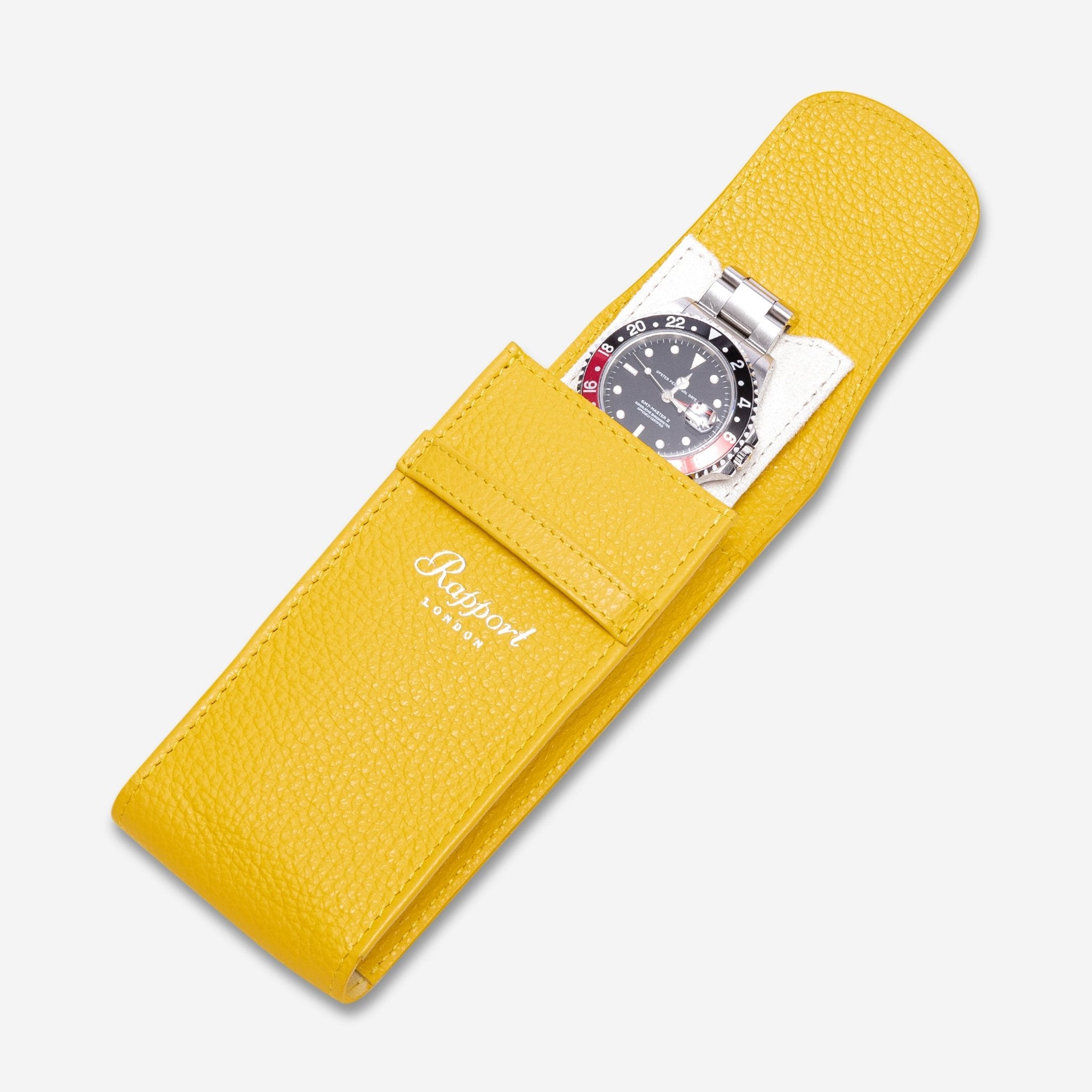 Rapport Portobello Yellow Leather Single Watch Pouch D401 - THE SOLIST - Rapport