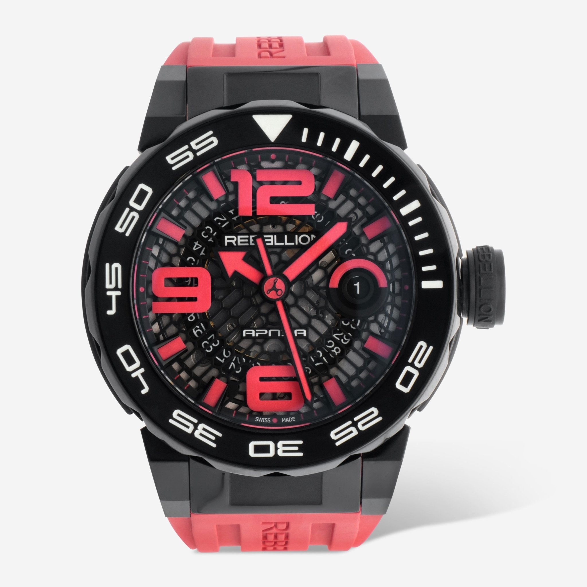 Rebellion Predator APNEA Black Titanium Automatic Men's Watch RB.PAP.3H.TB.RD - THE SOLIST - Rebellion