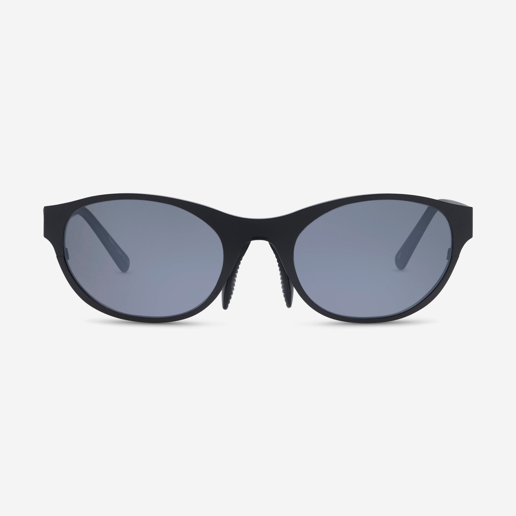 Revo Icon Satin Black & Graphite Oval Sunglasses