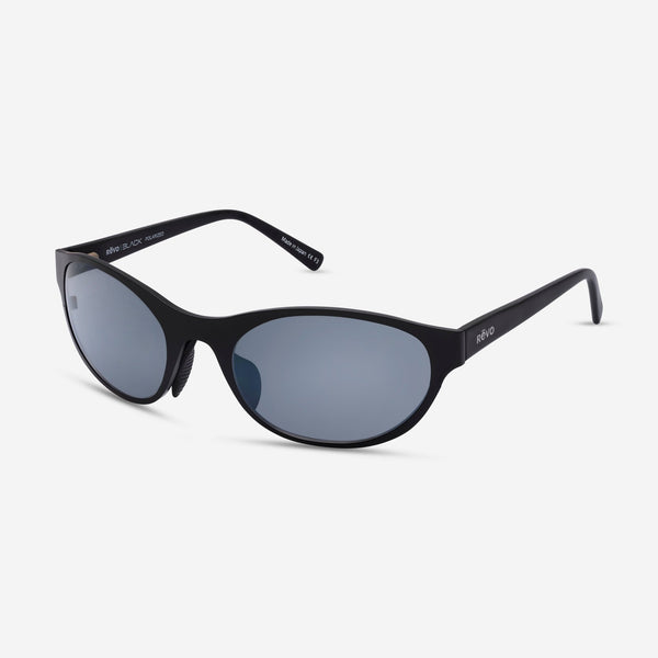 Revo Icon Oval Satin Black & Graphite Oval Sunglasses RE119701GY - THE SOLIST - Revo