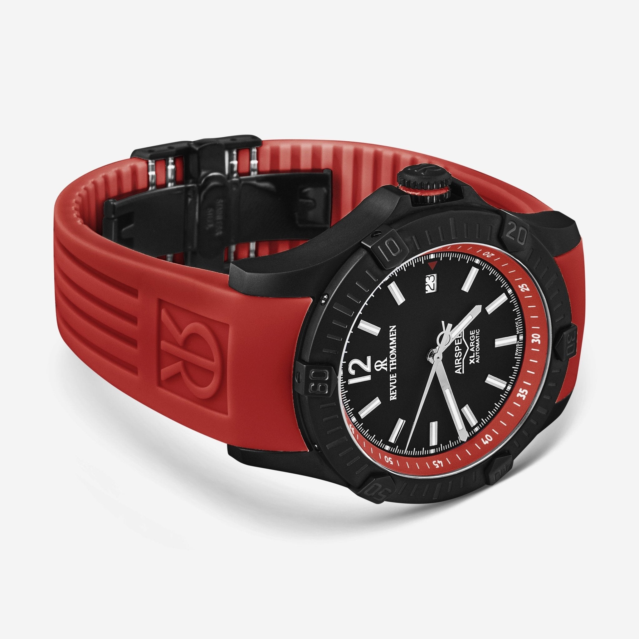 Revue Thommen Air Speed Red Dial Stainless Steel Automatic Men's Watch 16070.4676 - THE SOLIST - Revue Thommen