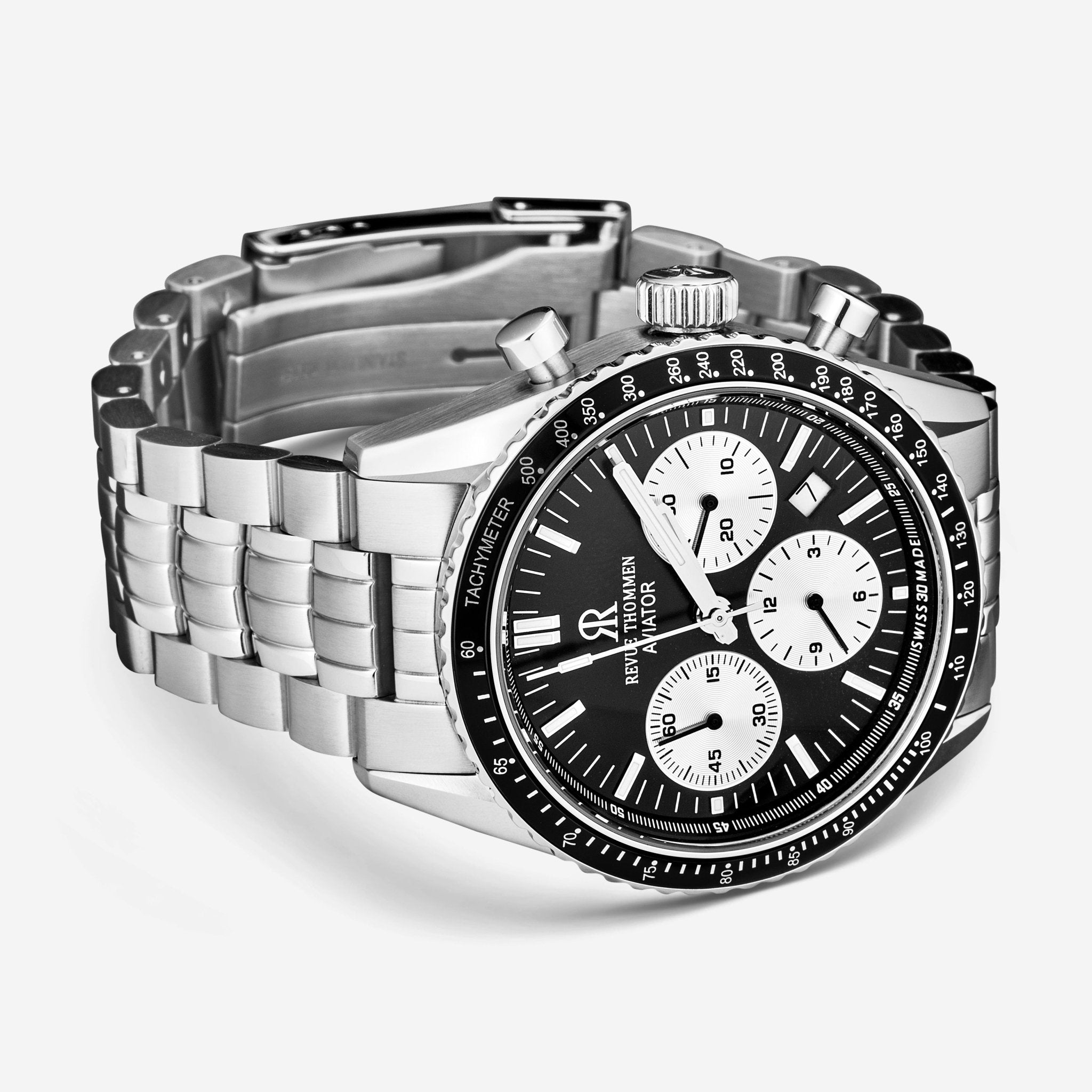 Revue Thommen Aviator Black Dial Stainless Steel Automatic Men's Watch 17000.6134 - THE SOLIST - Revue Thommen