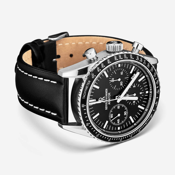 Revue Thommen Aviator Black Dial Stainless Steel Automatic Men's Watch 17000.6537 - THE SOLIST - Revue Thommen