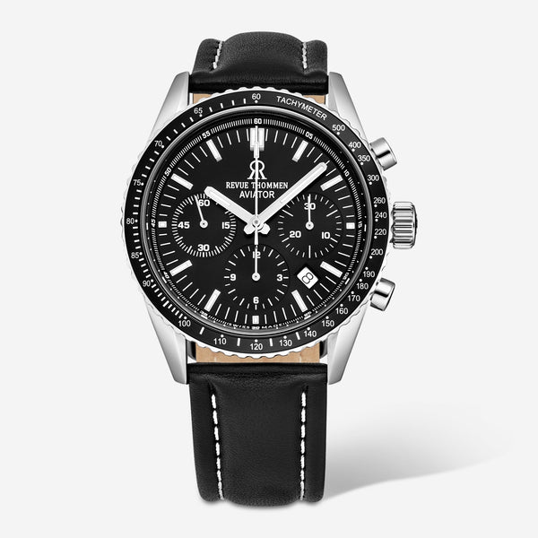 Revue Thommen Aviator Black Dial Stainless Steel Automatic Men's Watch 17000.6537 - THE SOLIST - Revue Thommen