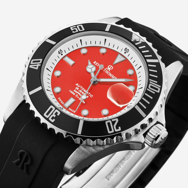 Revue Thommen Diver Red Dial Stainless Steel Automatic Men's Watch 17571.2338 - THE SOLIST - Revue Thommen
