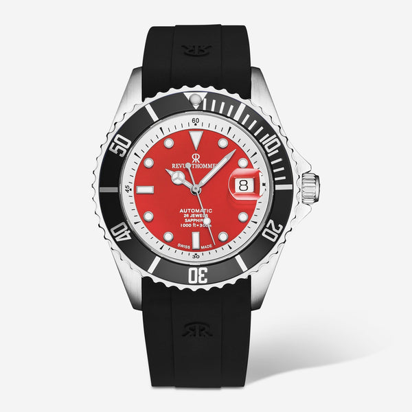 Revue Thommen Diver Red Dial Stainless Steel Automatic Men's Watch 17571.2338 - THE SOLIST - Revue Thommen