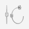 Roberto Coin 18K White Gold Emerald Cut Diamond Hoop Earrings 111442AWERX0