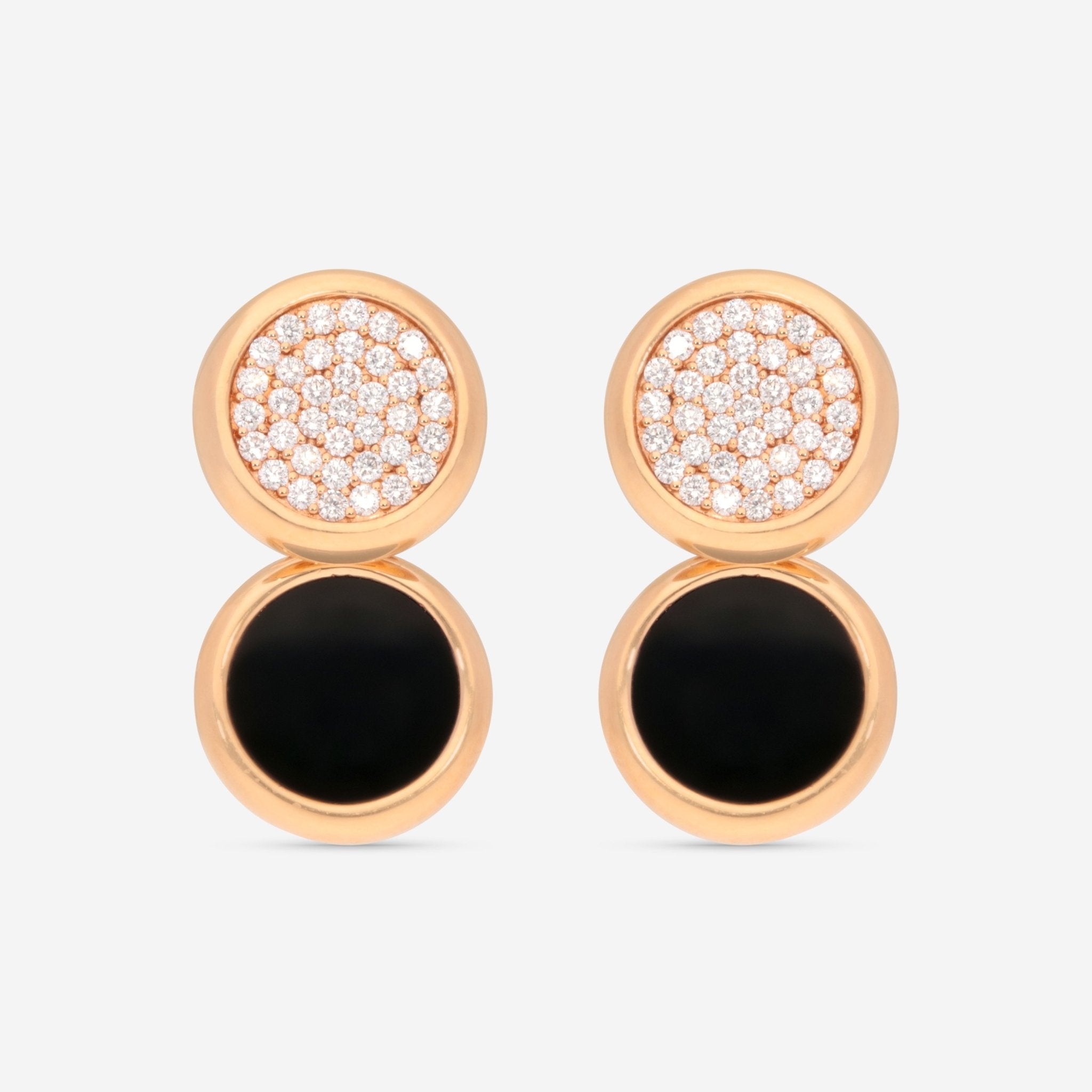 Roberto Coin 18K Rose Gold Diamond & Black Jade Drop Earrings 8882327AXERJ - THE SOLIST - Roberto Coin