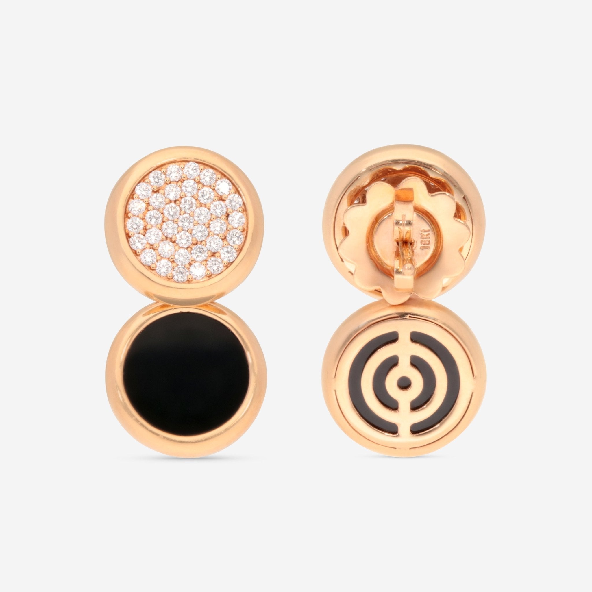 Roberto Coin 18K Rose Gold Diamond & Black Jade Drop Earrings 8882327AXERJ - THE SOLIST - Roberto Coin