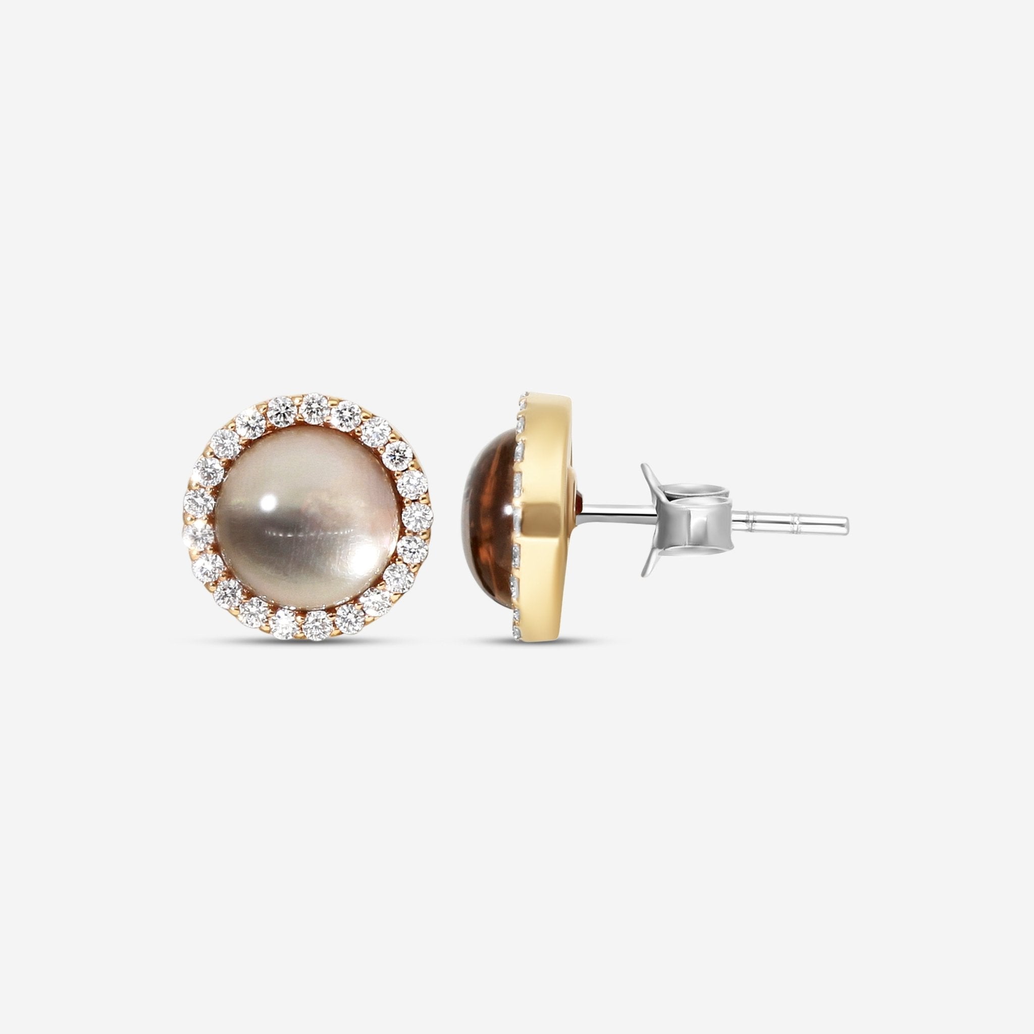 Roberto Coin 18K Rose Gold Diamond & Smoky Quartz Earrings 888567AXERJX - THE SOLIST - Roberto Coin