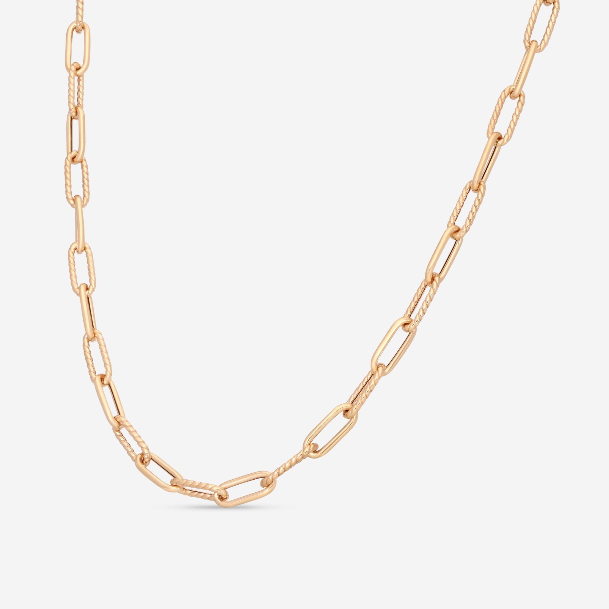 Roberto Coin 18K Rose Gold Shiny Fluted Paperclip Chain Necklace 22