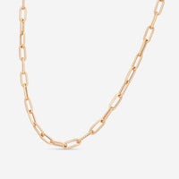 Roberto Coin 18K Rose Gold Shiny Fluted Paperclip Chain Necklace 22" 5310168AX220 - THE SOLIST - Roberto Coin