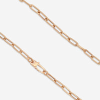 Roberto Coin 18K Rose Gold Shiny Fluted Paperclip Chain Necklace 22" 5310168AX220 - THE SOLIST - Roberto Coin