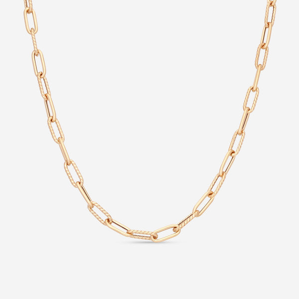 Roberto Coin 18K Rose Gold Shiny Fluted Paperclip Chain Necklace 22" 5310168AX220 - THE SOLIST - Roberto Coin