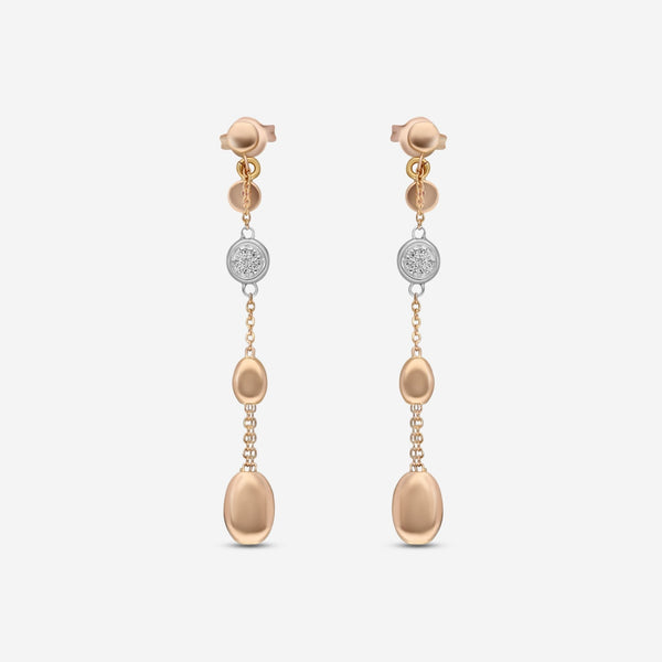 Roberto Coin 18K Rose & White Gold Diamond Dangle Earrings 915837AHERX0 - THE SOLIST - Roberto Coin