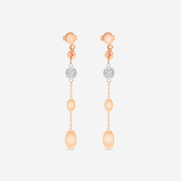 Roberto Coin 18K Rose & White Gold Diamond Dangle Earrings 915837AHERX0 - THE SOLIST - Roberto Coin