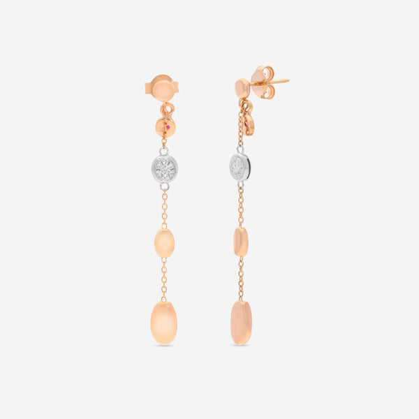 Roberto Coin 18K Rose & White Gold Diamond Dangle Earrings 915837AHERX0 - THE SOLIST - Roberto Coin