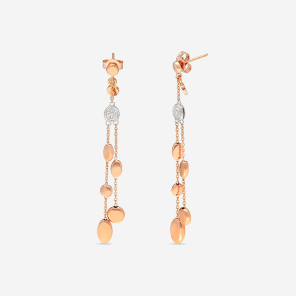 Roberto Coin 18K Rose & White Gold Diamond Dangle Earrings 915839AHERX0 - THE SOLIST - Roberto Coin