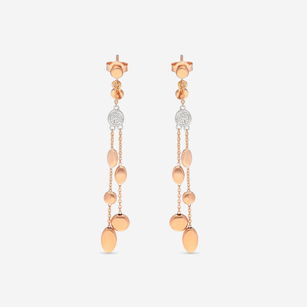 Roberto Coin 18K Rose & White Gold Diamond Dangle Earrings 915839AHERX0 - THE SOLIST - Roberto Coin