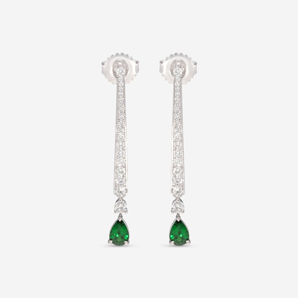 Roberto Coin 18K White Gold Diamond & Green Garnet Earrings 9991203AWERX - THE SOLIST - Roberto Coin