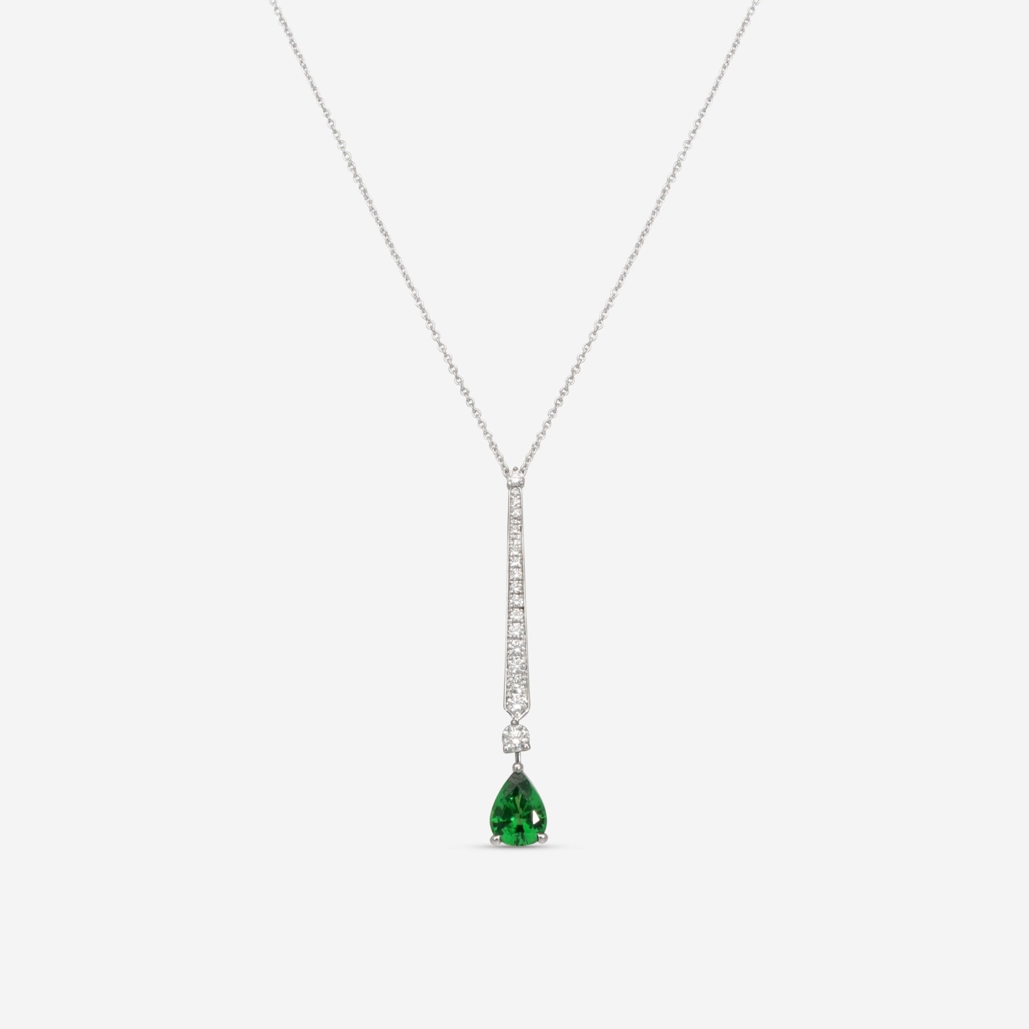 Roberto Coin 18K White Gold Diamond & Green Garnet Necklace 9991205AWCHX - THE SOLIST - Roberto Coin