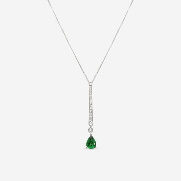 Roberto Coin 18K White Gold Diamond & Green Garnet Necklace 9991205AWCHX - THE SOLIST - Roberto Coin