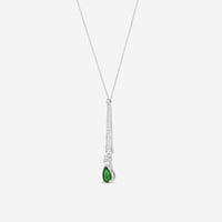 Roberto Coin 18K White Gold Diamond & Green Garnet Necklace 9991205AWCHX - THE SOLIST - Roberto Coin