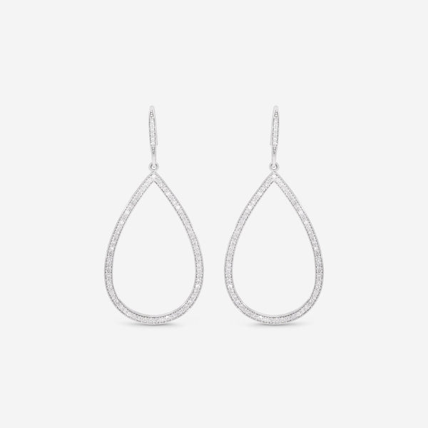 Roberto Coin 18K White Gold Diamond Open Pear - Shaped Dangle Earrings 111445AWERX0 - THE SOLIST - Roberto Coin