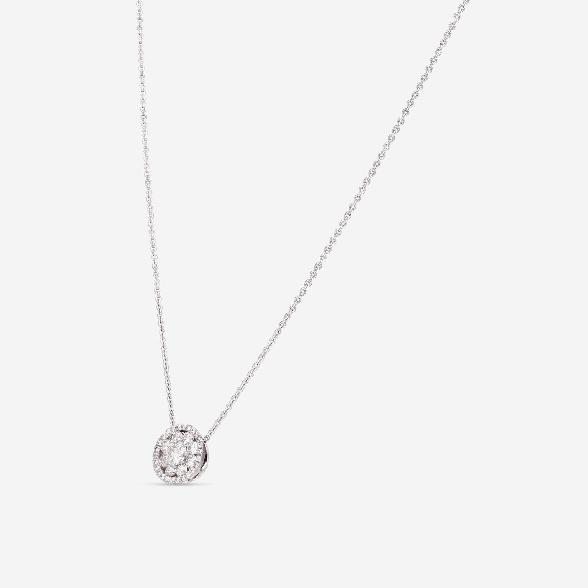 Roberto Coin 18K White Gold Diamond Round Pendant 519071AWCHX0 - THE SOLIST - Roberto Coin