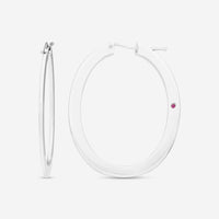 Roberto Coin 18K White Gold Hoop Earrings 199001AWER00 - THE SOLIST - Roberto Coin