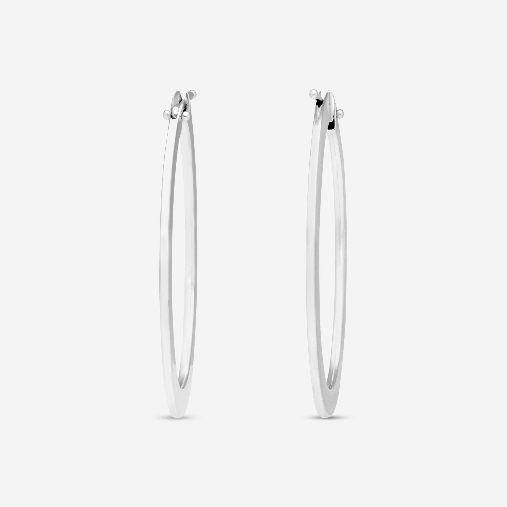 Roberto Coin 18K White Gold Hoop Earrings 199001AWER00 - THE SOLIST - Roberto Coin