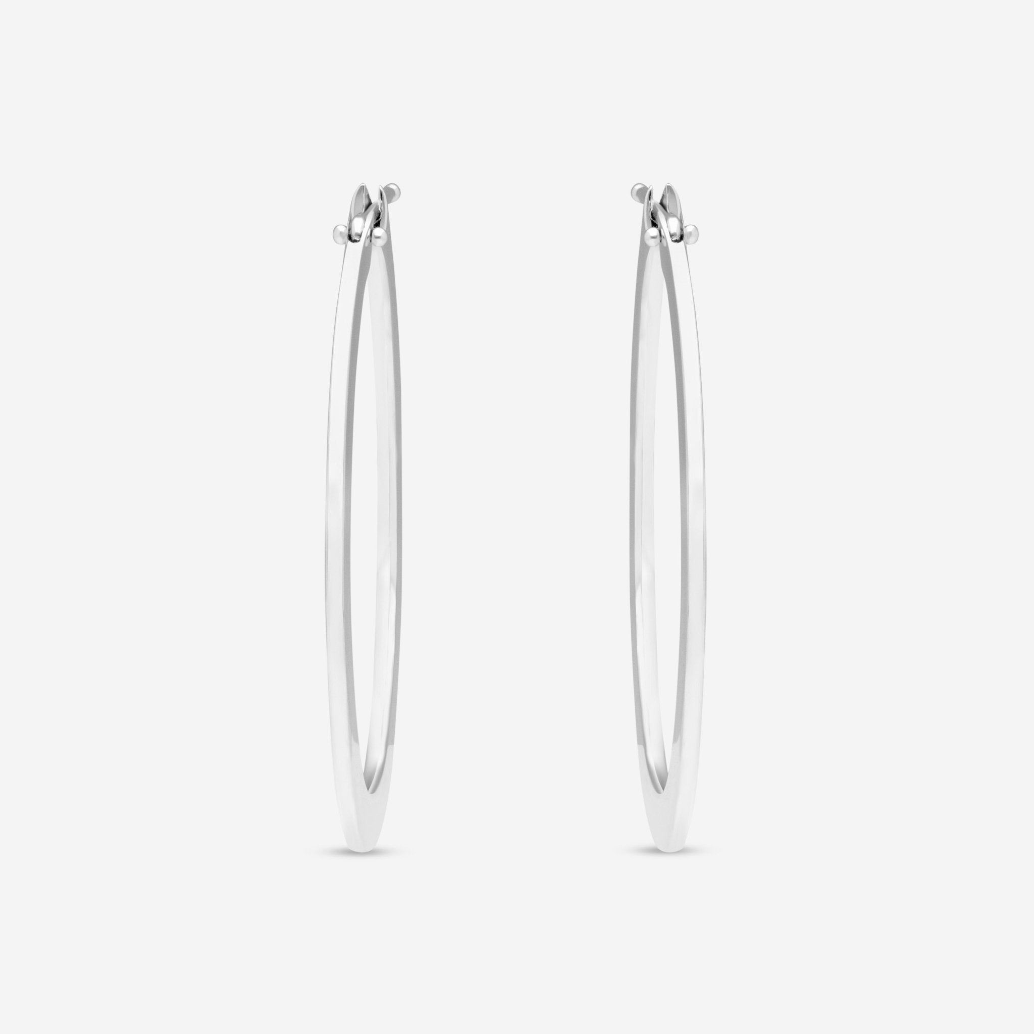 Roberto Coin 18K White Gold Hoop Earrings 199001AWER00 - THE SOLIST - Roberto Coin