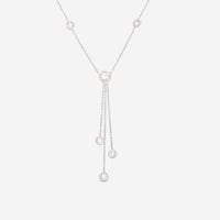 Roberto Coin 18K White Gold Triple Drop Bezel Set Diamond Necklace 5300015AWCHX0 - THE SOLIST - Roberto Coin