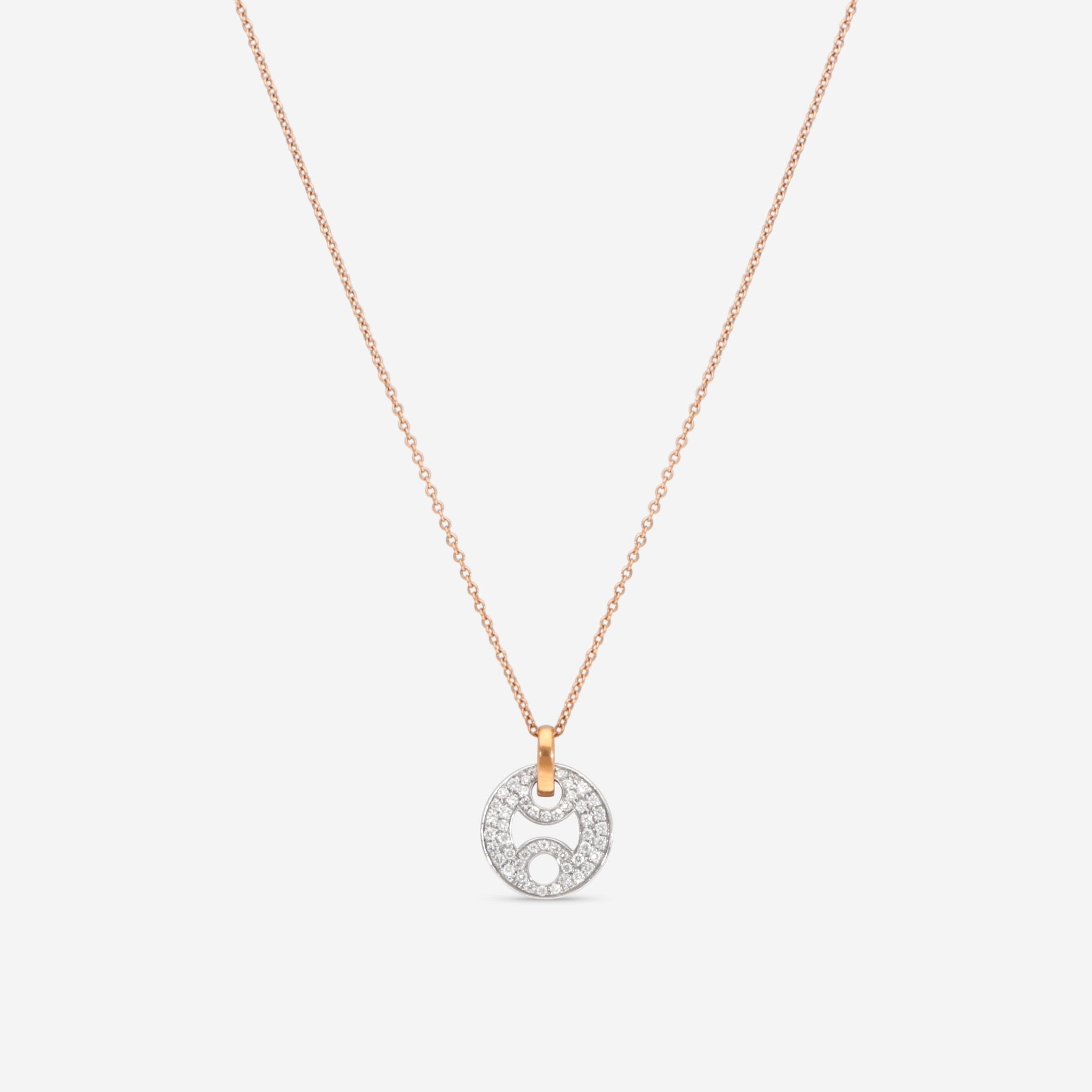 Roberto Coin 18K White & Rose Gold Diamond Necklace 449010ARCHX0 - THE SOLIST - Roberto Coin