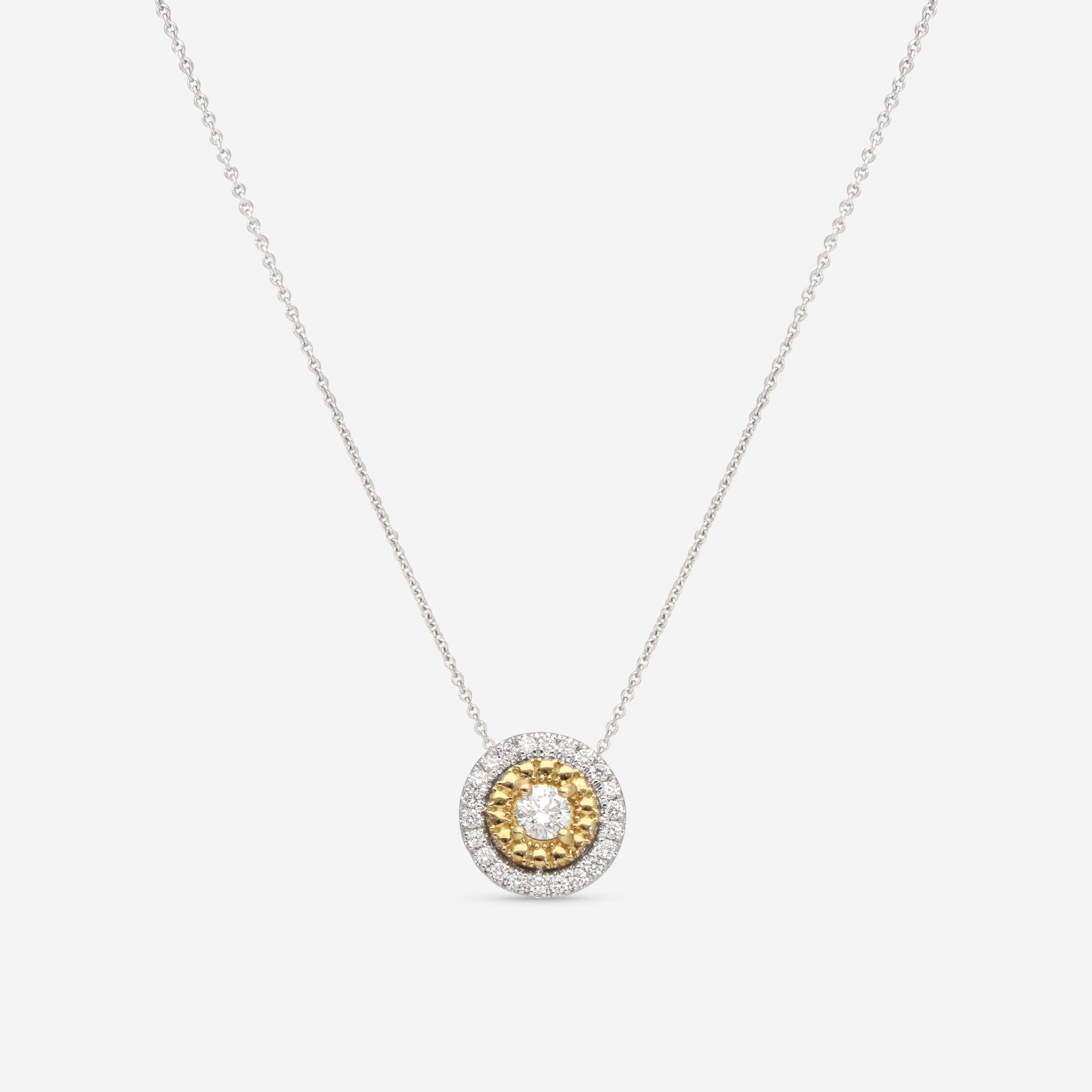 Roberto Coin 18K White & Yellow Siena Diamond Dot Large Pendant Necklace 111479AVCHX0