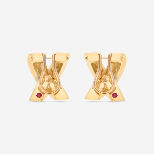 Roberto Coin 18K Yellow Gold Crossover Earrings 330616AYER00 - THE SOLIST - Roberto Coin