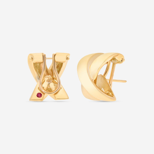 Roberto Coin 18K Yellow Gold Crossover Earrings 330616AYER00 - THE SOLIST - Roberto Coin