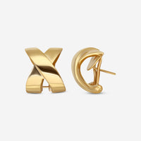 Roberto Coin 18K Yellow Gold Crossover Earrings 330616AYER00 - THE SOLIST - Roberto Coin