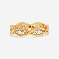 Roberto Coin 18K Yellow Gold New Barocco Diamond Band Ring 7771066AJ70X - THE SOLIST - Roberto Coin