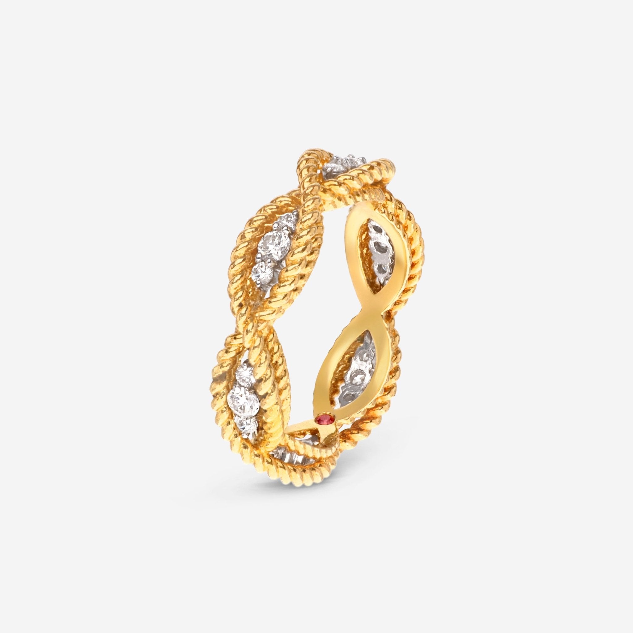 Roberto Coin 18K Yellow Gold New Barocco Diamond Band Ring 7771066AJ70X - THE SOLIST - Roberto Coin