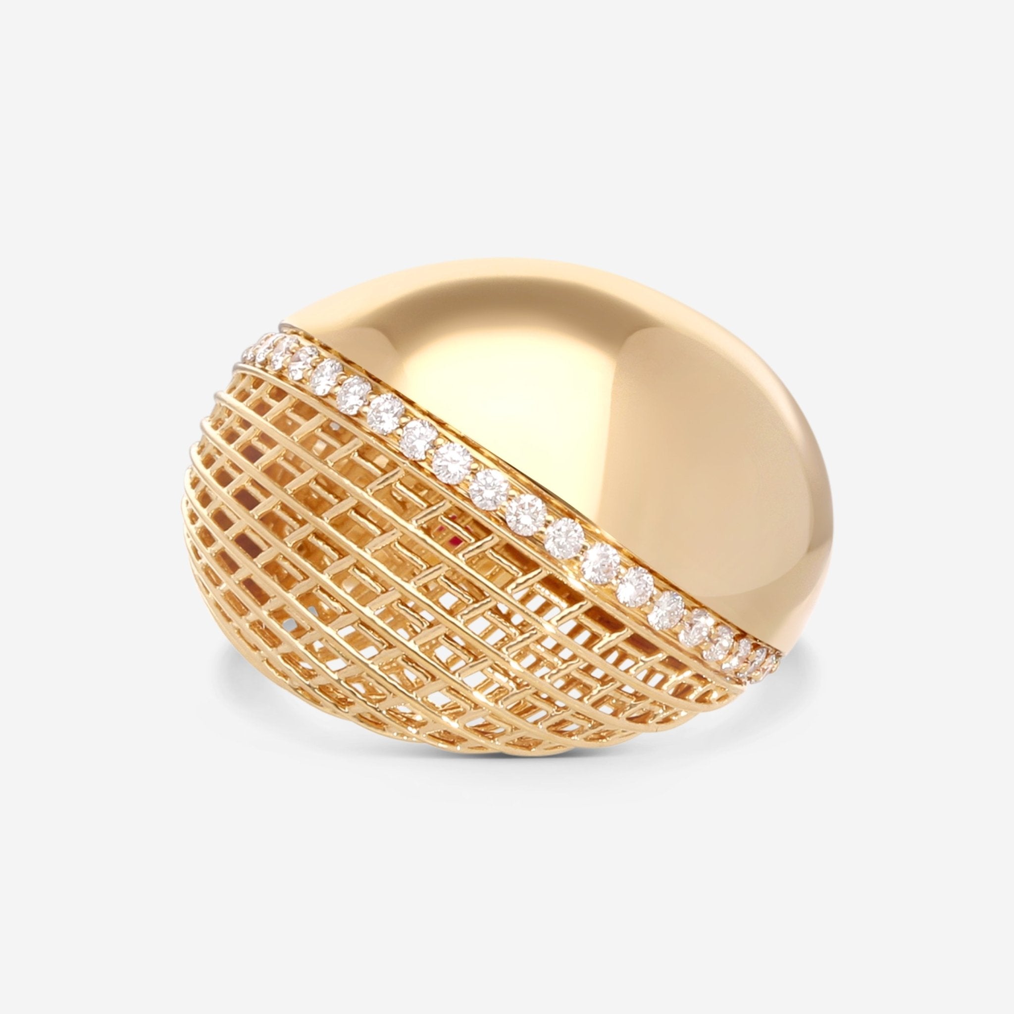 Roberto Coin 18K Yellow Gold Silk Domed Diamond Ring Sz. 6.5 7771852AY65X - THE SOLIST - Roberto Coin