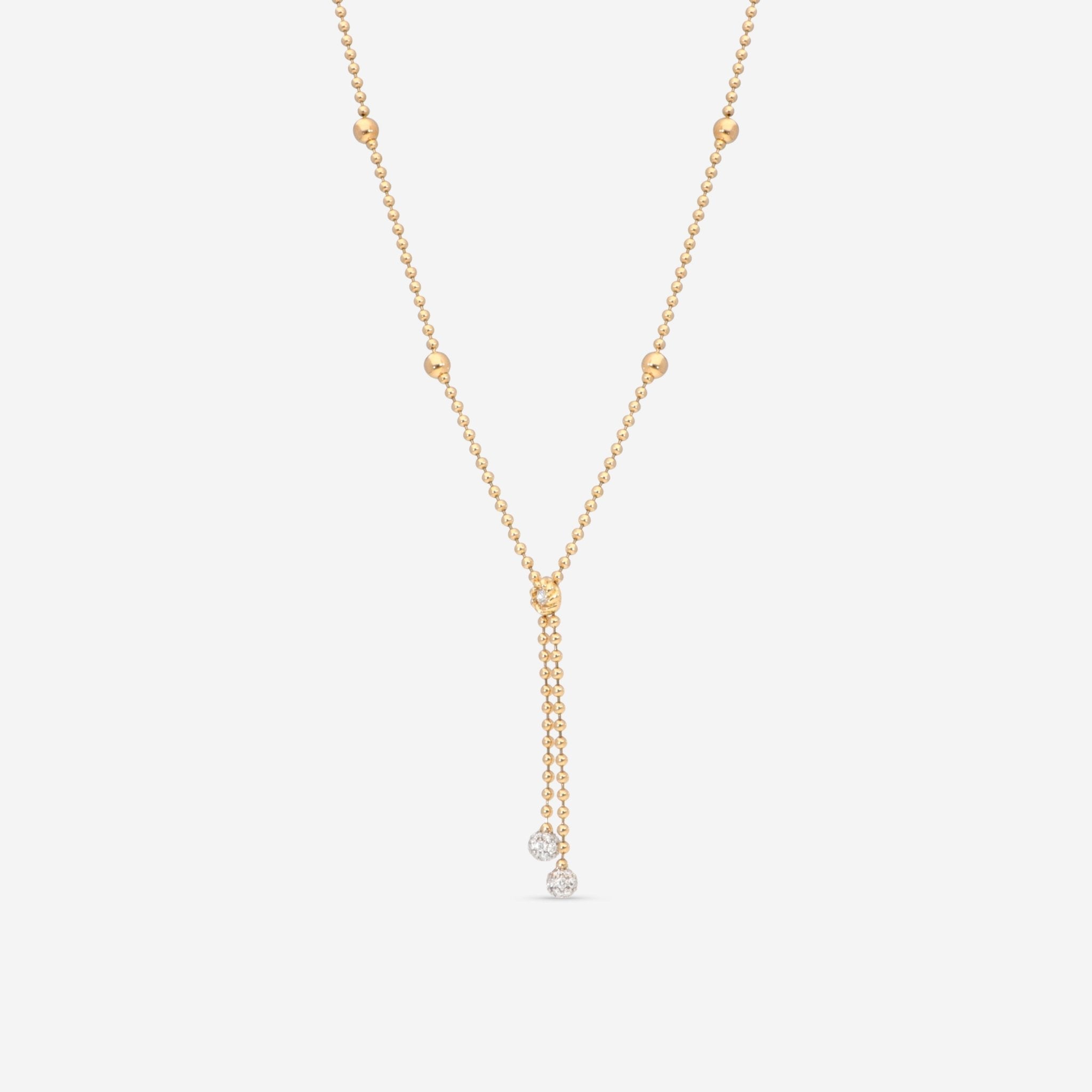 Roberto Coin 18K Yellow & White Gold Diamond Lariat Necklace 7773117AJCHX - THE SOLIST - Roberto Coin