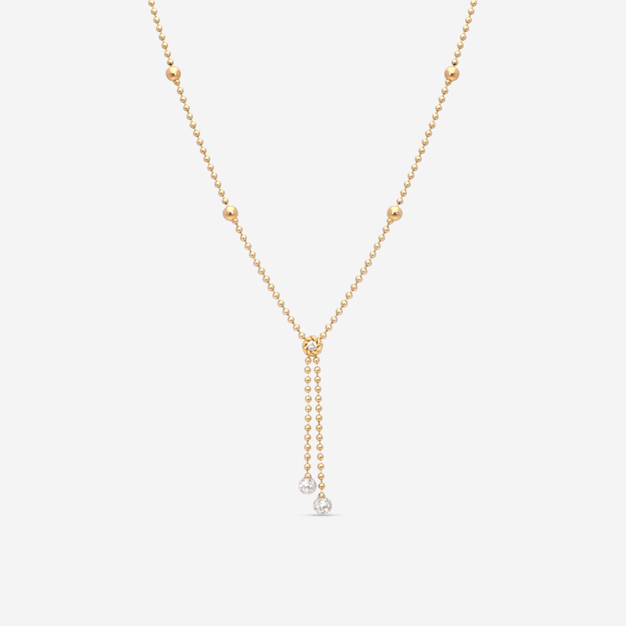 Roberto Coin 18K Yellow & White Gold Diamond Lariat Necklace 7773117AJCHX - THE SOLIST - Roberto Coin