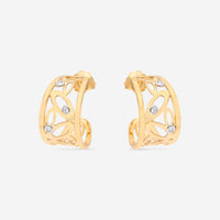 Roberto Coin Chic and Shine 18K Yellow & White Gold Diamond Hoop Earrings 295443AJERX0 - THE SOLIST - Roberto Coin