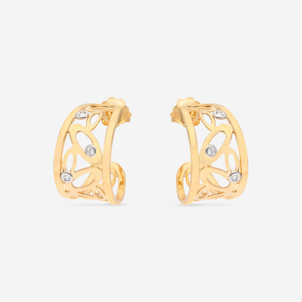 Roberto Coin Chic and Shine 18K Yellow & White Gold Diamond Hoop Earrings 295443AJERX0 - THE SOLIST - Roberto Coin