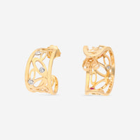 Roberto Coin Chic and Shine 18K Yellow & White Gold Diamond Hoop Earrings 295443AJERX0 - THE SOLIST - Roberto Coin